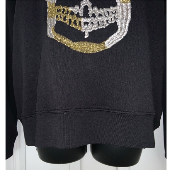 Zadig & Voltaire Upper Skull Gold Sweatshirt in Noir –– NWT - Picture 8 of 15